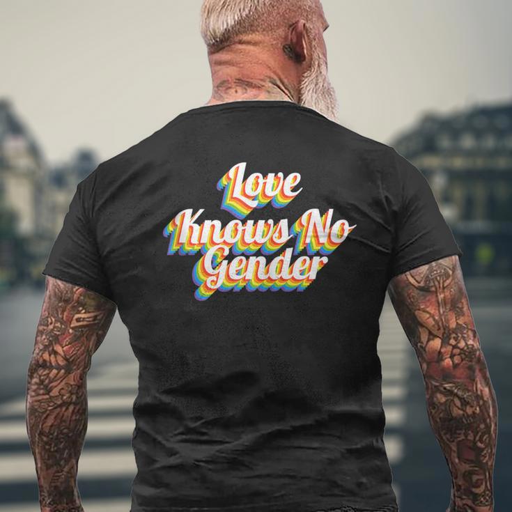 Lgbt Pride Love Knows No Gender Men's T-shirt Back Print Gifts for Old Men