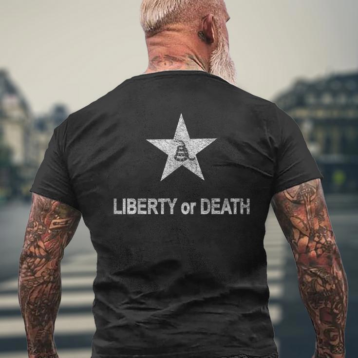 Liberty Or Death Battalion Flag Gadsden Snake Men's T-shirt Back Print Gifts for Old Men