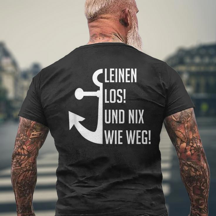 Linen Los Und Nix Wie Weg Ship Ahoi Skipper T-Shirt mit Rückendruck Geschenke für alte Männer