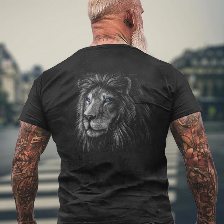 Lion Apparel Hand Drawing Game Day Vintage Detroit Men's T-shirt Back Print Gifts for Old Men