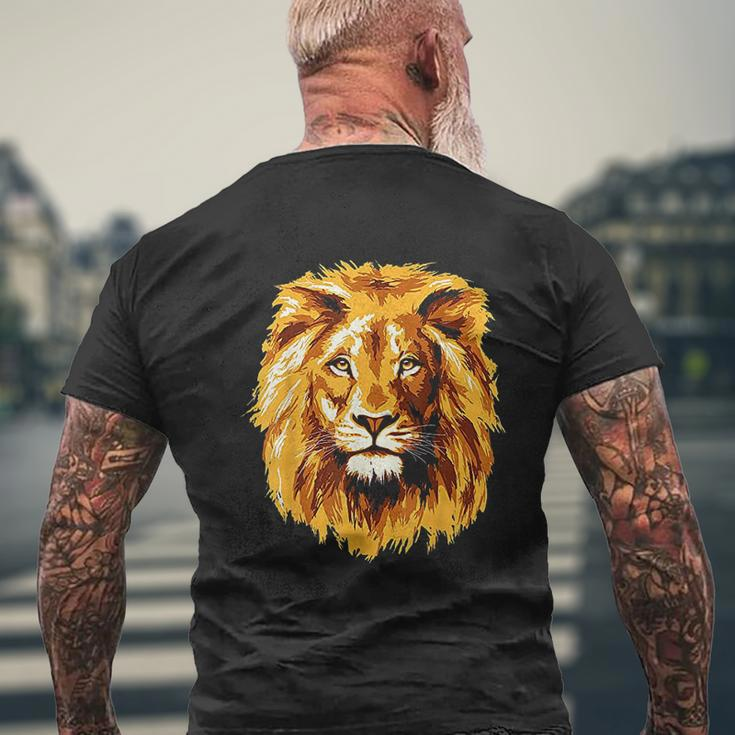 Lion Brown Lion Mens Back Print T-shirt Gifts for Old Men