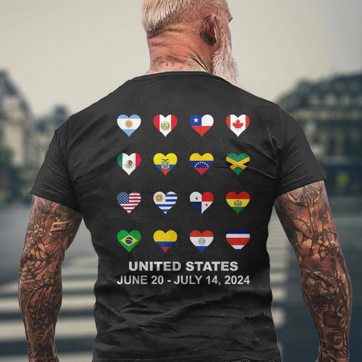 List Flag Of Countries In Copa United States Of America 2024 Men's T-shirt Back Print Gifts for Old Men