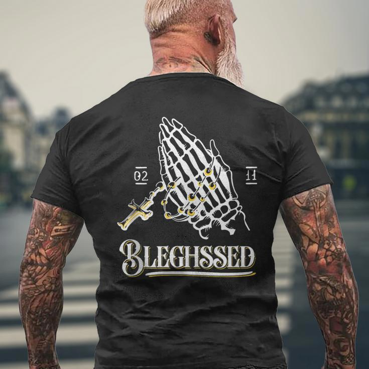 Live Laugh Blegh Bleghssed Heavy Metal Metalcore Deathcore Men's T-shirt Back Print Gifts for Old Men