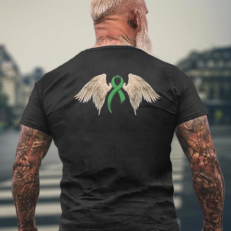 Liver Cancer Awareness Angel Green Ribbon Back Print Men's T-shirt Back Print Gifts for Old Men