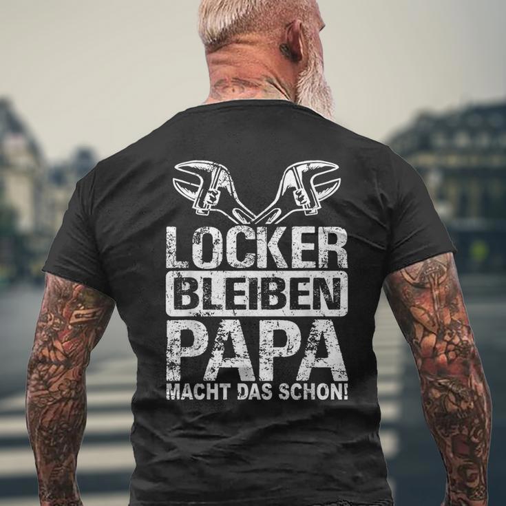 Locker Bleibpapa Macht Das Schon Heimwerker Screwdriver T-Shirt mit Rückendruck Geschenke für alte Männer