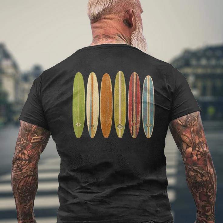 Longboard Surfboards Vintage Retro Style Surfing Men's T-shirt Back Print Gifts for Old Men