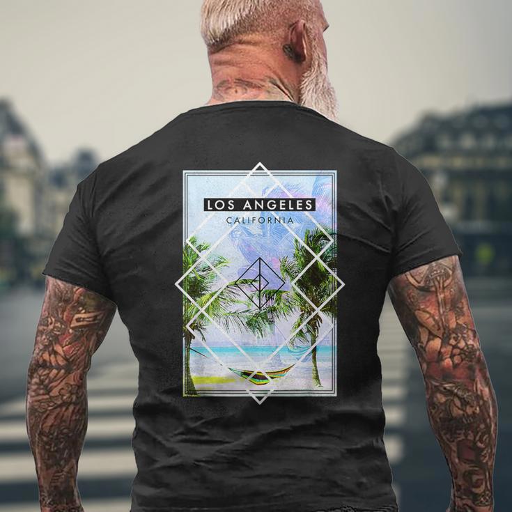 Los Angeles California Geometric Urban Beach Graphic Men's T-shirt Back Print Gifts for Old Men