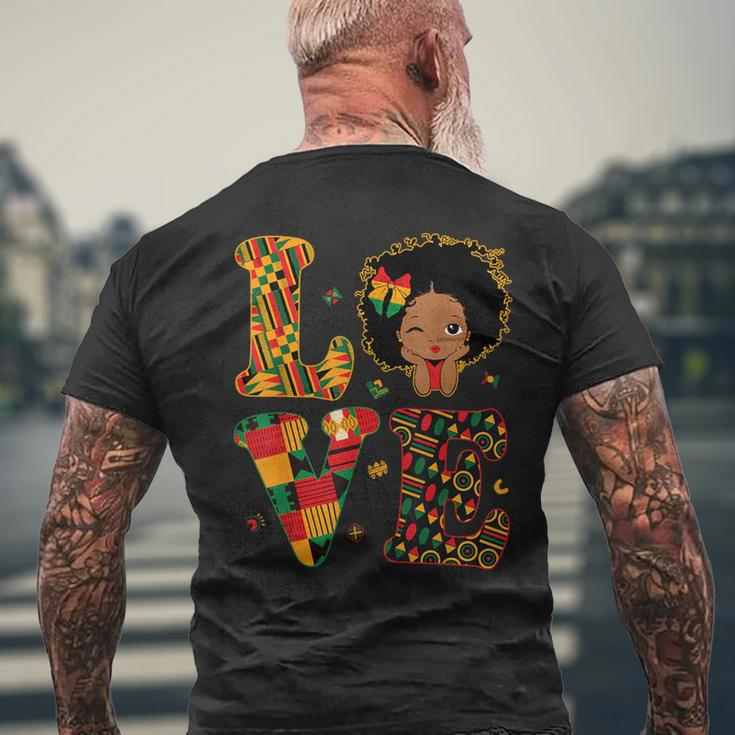 Love African Kente Toddler Girls Black History Month Proud Men's T-shirt Back Print Gifts for Old Men