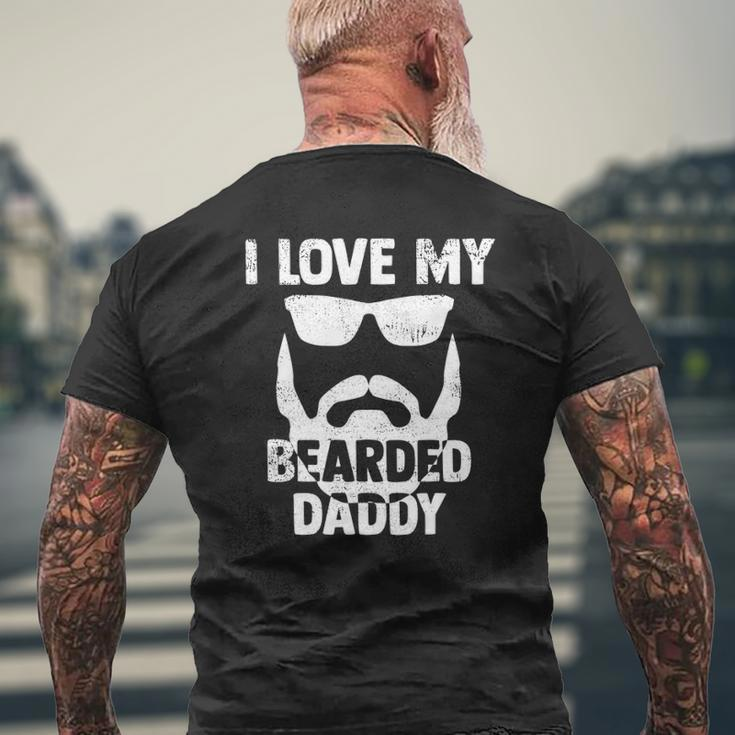 I Love My Bearded Daddy S Dad From Daughter Son Mens Back Print T-shirt Gifts for Old Men