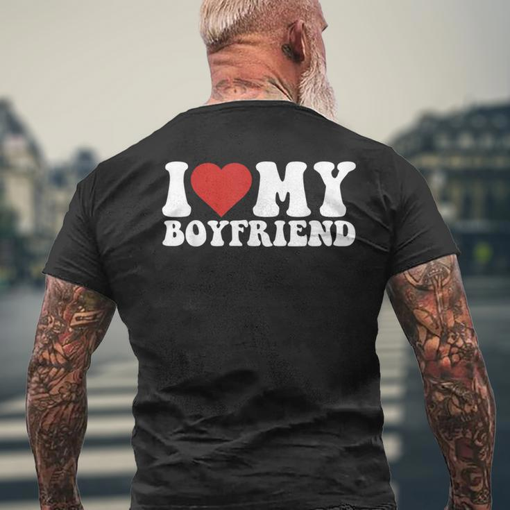 I Love My Boyfriend Bf I Heart My Boyfriend Bf Cute Men's T-shirt Back Print Gifts for Old Men