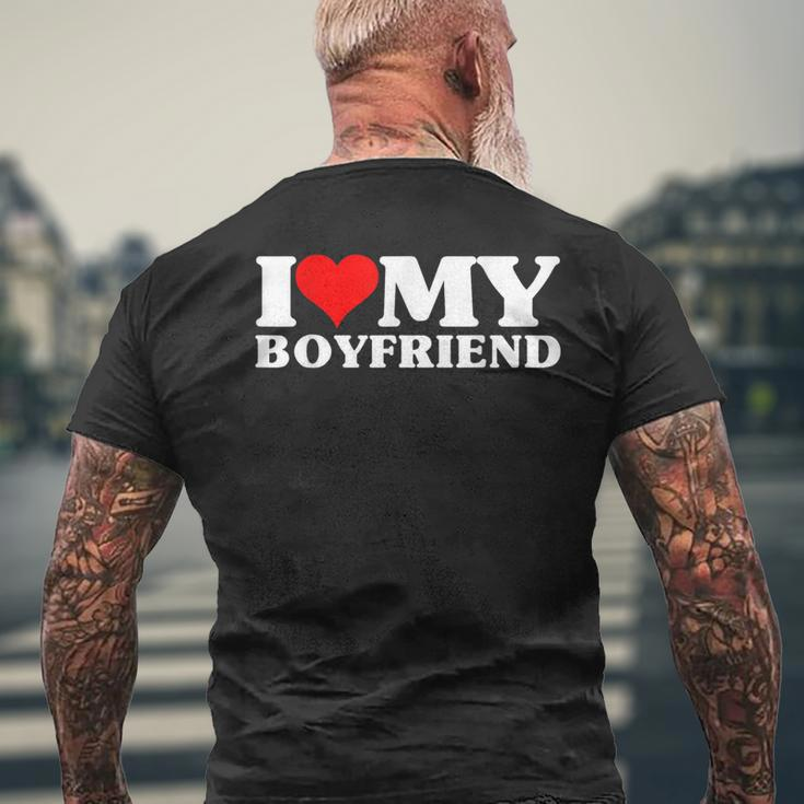 I Love My Boyfriend Matching Valentine's Day Couples Men's T-shirt Back Print Gifts for Old Men