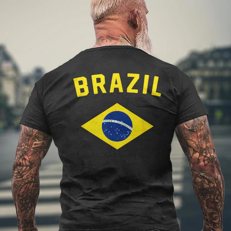 I Love Brazil Minimalist Brazilian Flag Men's T-shirt Back Print Gifts for Old Men