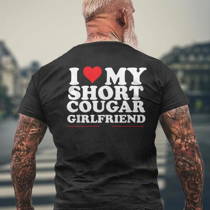I Love My Short Cougar Girlfriend I Heart My Cougar Gf Men's T-shirt Back Print Gifts for Old Men