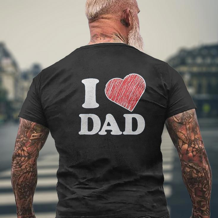 I Love Dad Mens Back Print T-shirt Gifts for Old Men