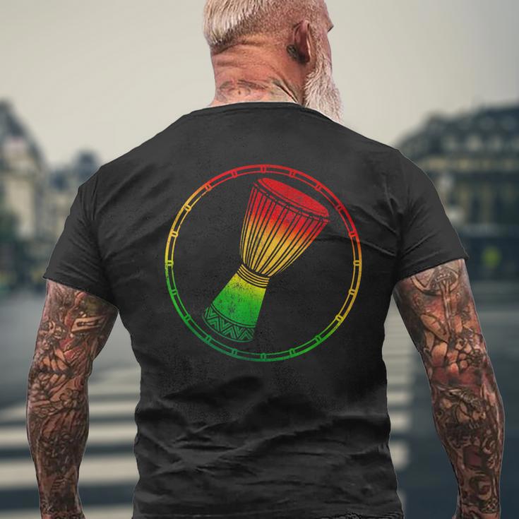 Love Djembe Drum A Rasta Flag Graphic For African Drumming Men's T-shirt Back Print Gifts for Old Men