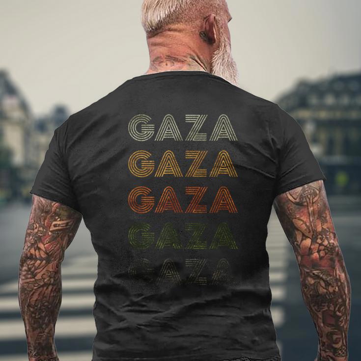 Love Heart Gaza Grunge Vintage Style Black Gaza Men's T-shirt Back Print Gifts for Old Men