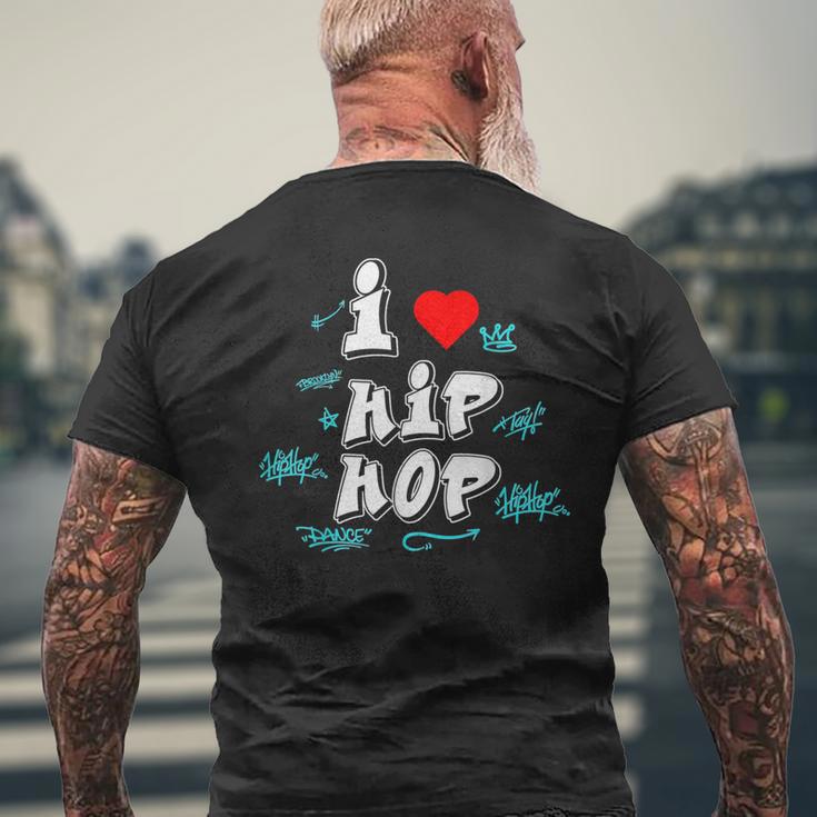 I Love Hip Hop Herz Rap Und Hip Hop Fan T-Shirt mit Rückendruck Geschenke für alte Männer