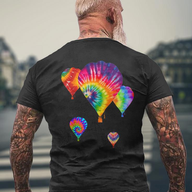 Love Hot Air Balloon Tiedye Ballooning Hobby Wear Dark Men's T-shirt Back Print Gifts for Old Men