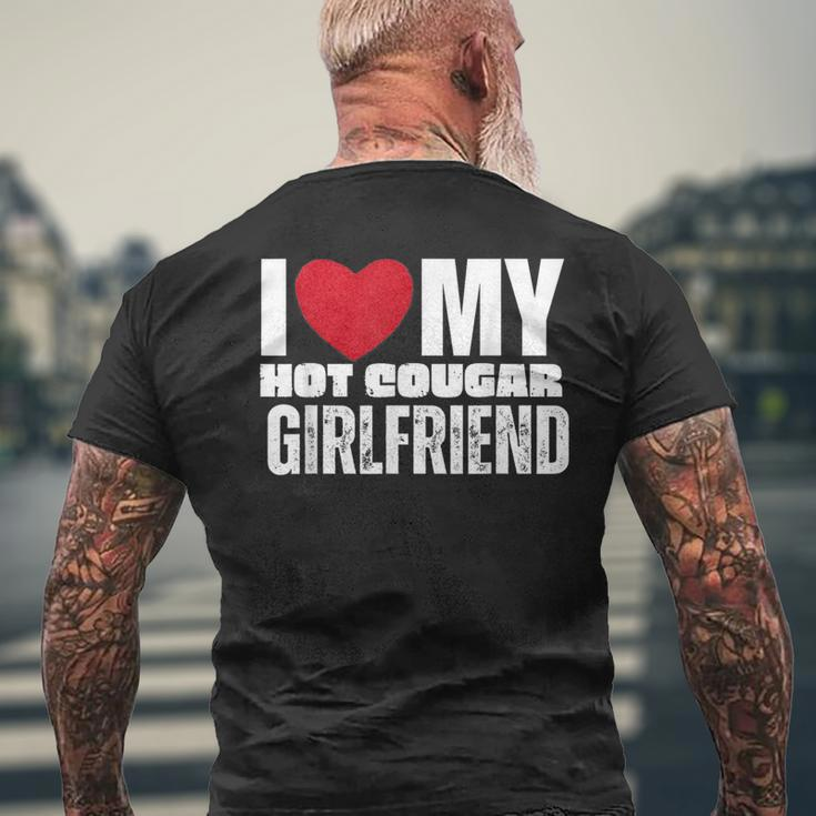 I Love My Hot Cougar Girlfriend Heart My Hot Cougar Gf Men's T-shirt Back Print Gifts for Old Men
