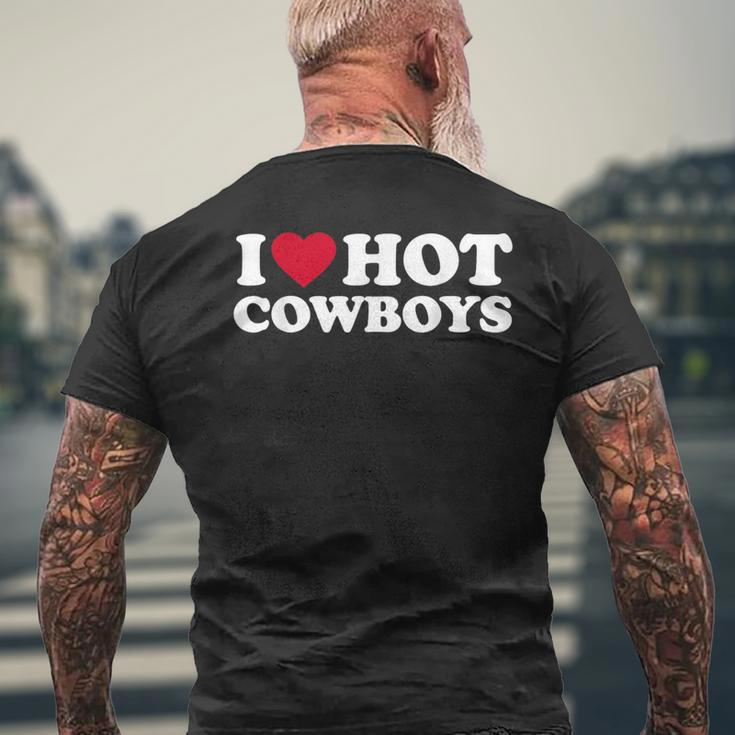 I Love Hot Cowboys I Heart Hot Cowboys Cute Rodeo Western Men's T-shirt Back Print Gifts for Old Men