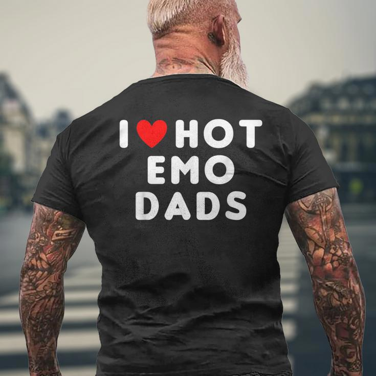 I Love Hot Emo Dads Red Heart Men's T-shirt Back Print Gifts for Old Men