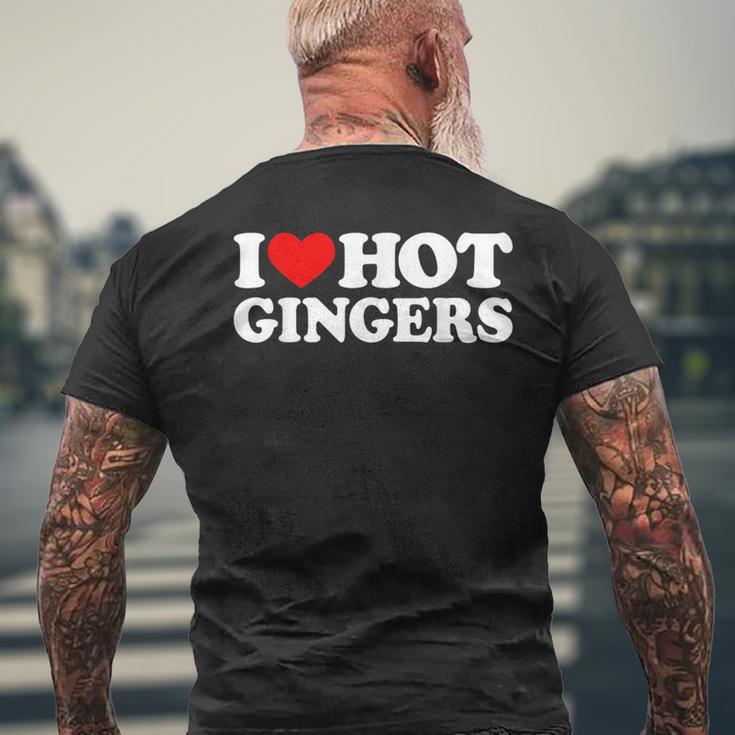 I Love Hot Gingers I Heart Hot Redheads Red Heads Men's T-shirt Back Print Gifts for Old Men