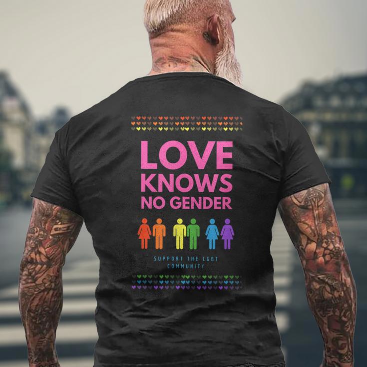 Love Knows No Gender Lgbt Men's T-shirt Back Print Gifts for Old Men