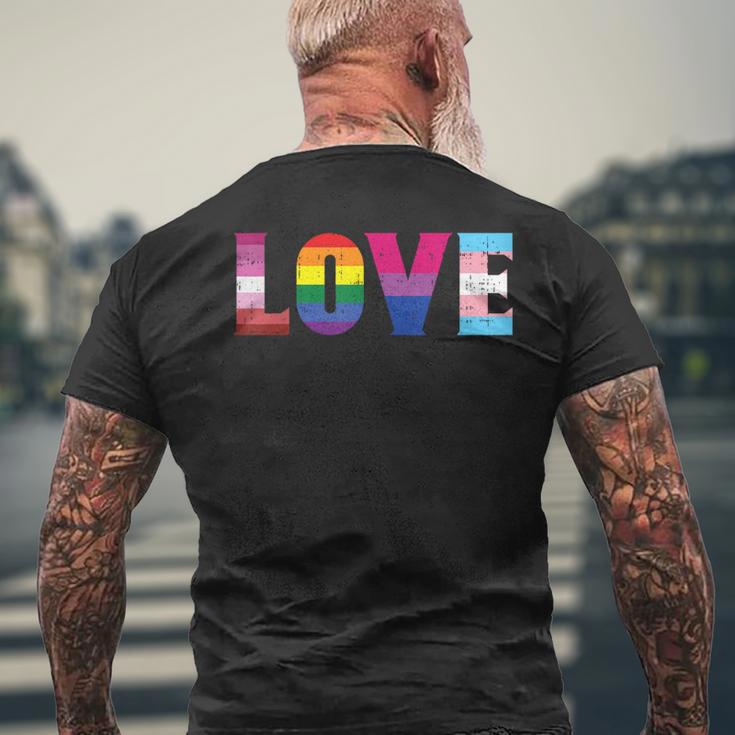 Love Lgbt Pride Ally Lesbian Gay Bisexual Transgender Ally Men's T-shirt Back Print Gifts for Old Men