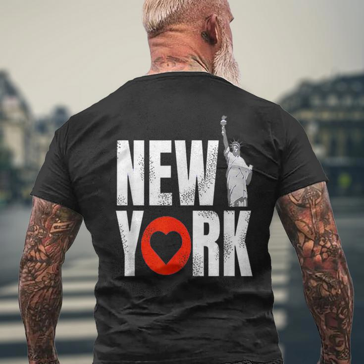 I Love New York City Statue Of Liberty America Souvenirs Men's T-shirt Back Print Gifts for Old Men