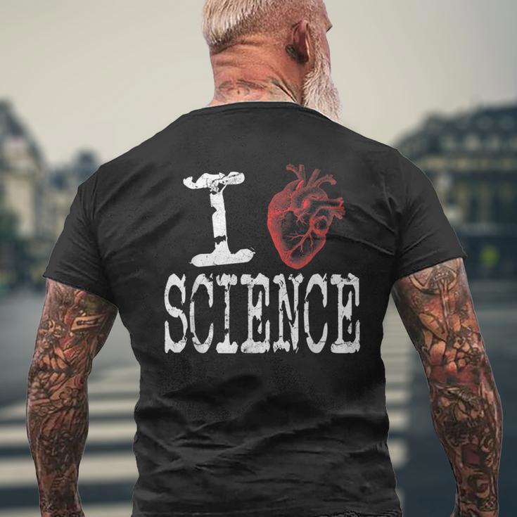 I Love Science Cool Heart Graphic Awesome Science Lover Men's T-shirt Back Print Gifts for Old Men