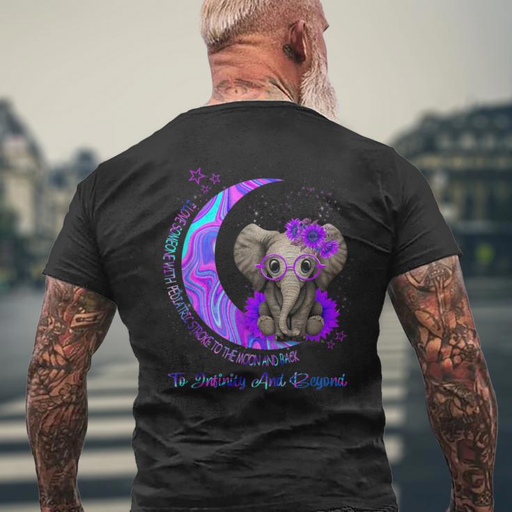 I Love Someone With Pediatric Stroke To The Moon And Back Men's T-shirt Back Print Gifts for Old Men