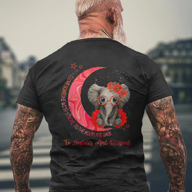 I Love Someone With Stroke To The Moon And Back Men's T-shirt Back Print Gifts for Old Men