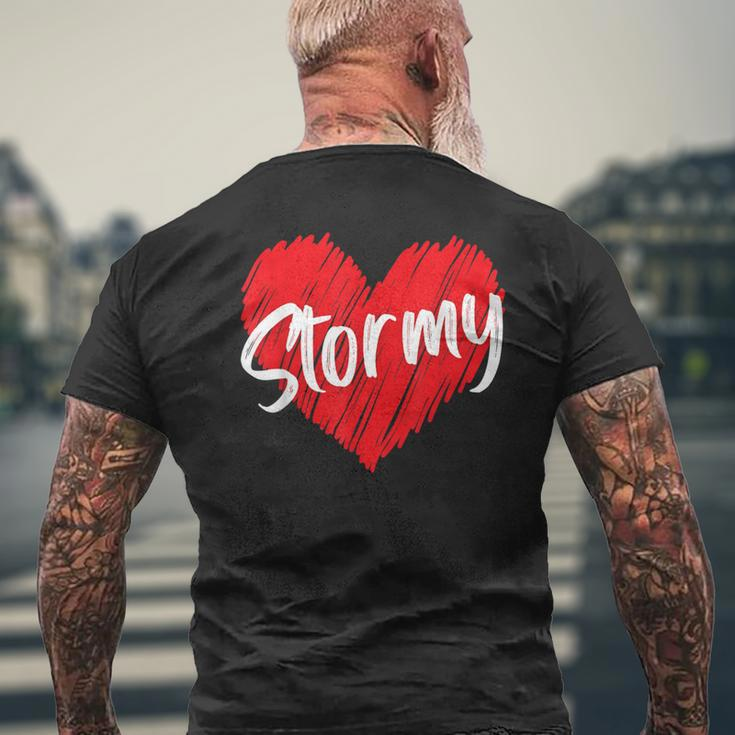 I Love Stormy Heart Personalized Name Stormy Men's T-shirt Back Print Gifts for Old Men