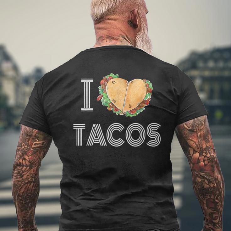 I Love Tacos 2 Tacos Make A Heart Taco Mexican Foodie Men's T-shirt Back Print Gifts for Old Men