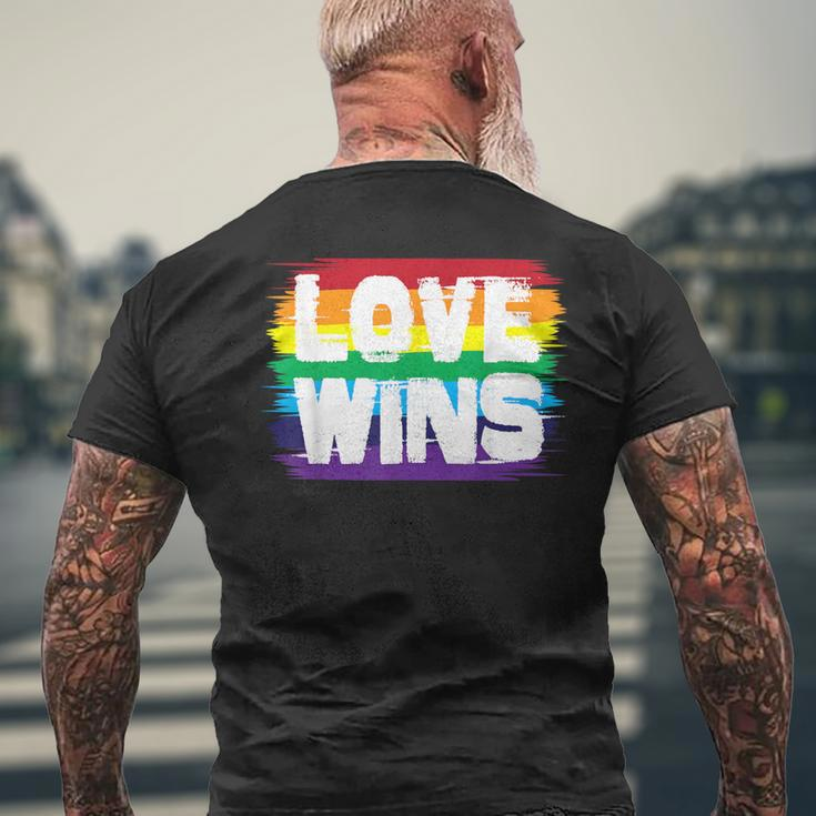 Love Wins Cute Witty Lgbt Community Men's T-shirt Back Print Gifts for Old Men