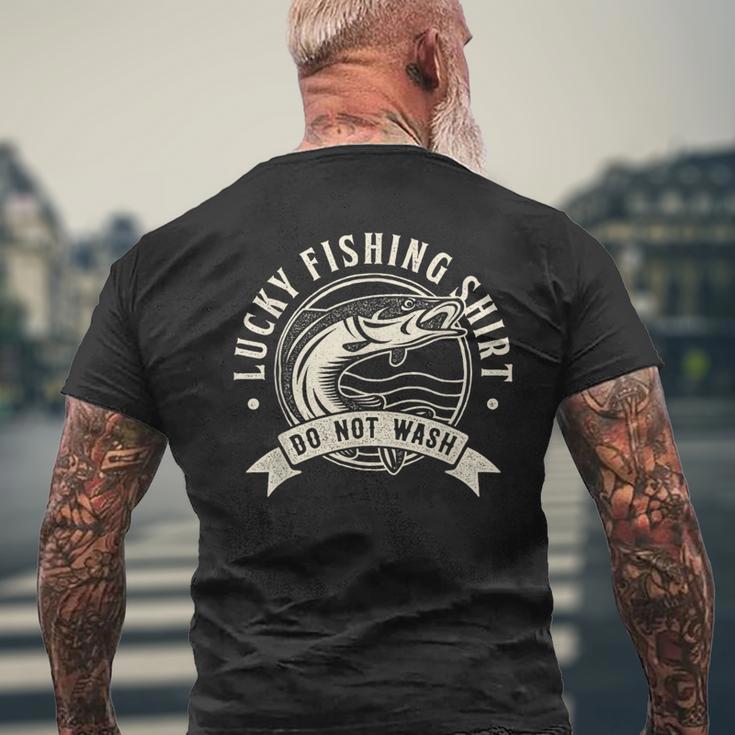 Lucky Fishing Do Not Wash Angler & Fish Men's T-shirt Back Print Gifts for Old Men