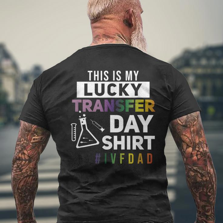 This Is My Lucky Transfer Day Ivf Dad Men's T-shirt Back Print Gifts for Old Men