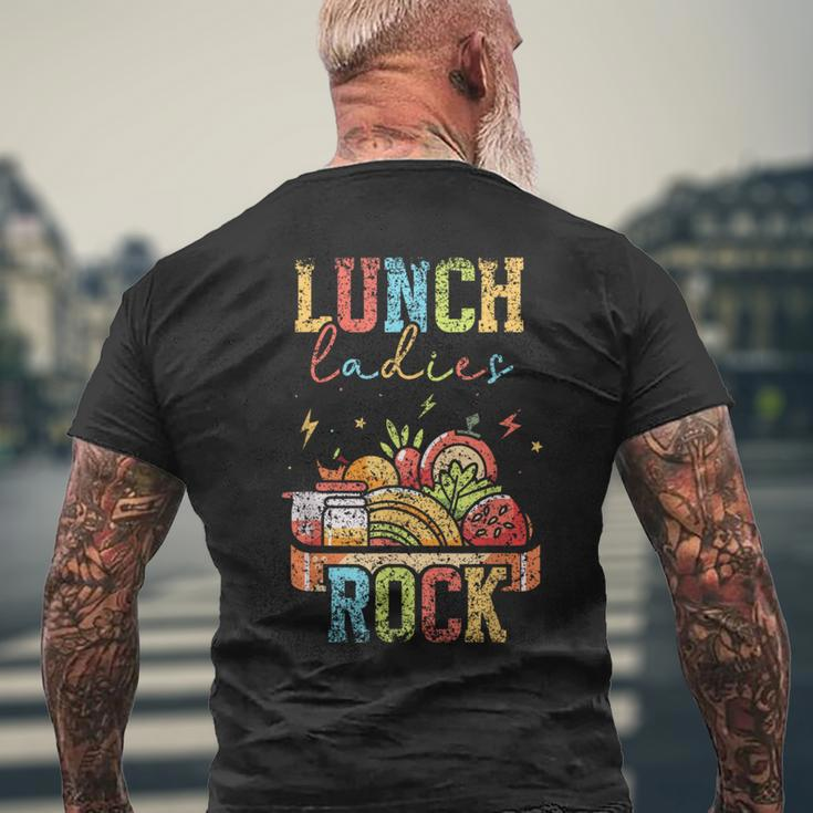 Lunch Ladies Rock School Cafeteria Service Lunch Lady Men's T-shirt Back Print Gifts for Old Men