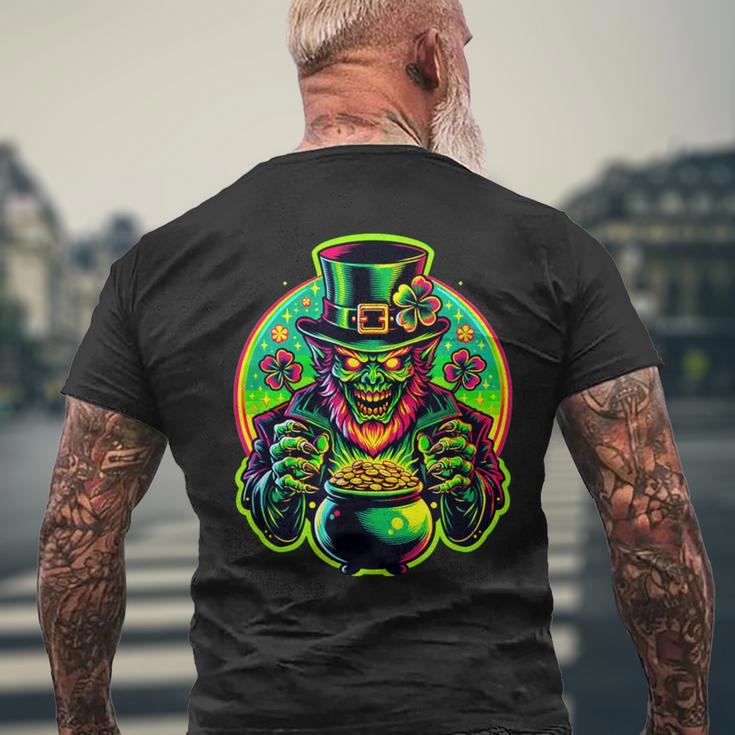 Lurking Leprechaun Lore St Patrick's Day Horror Men's T-shirt Back Print Gifts for Old Men