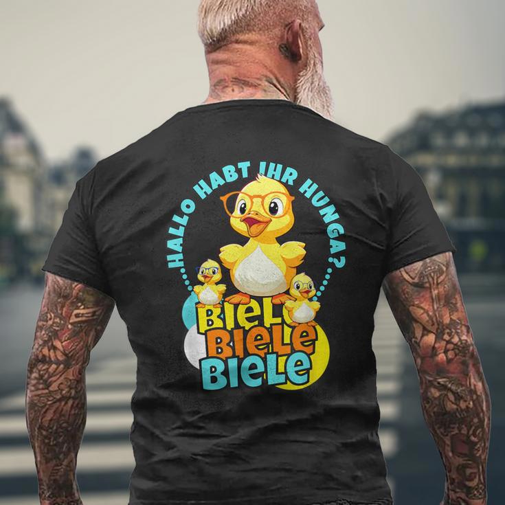 Lustige Enten Hallo Habt Ihr Hunger Biele Biele Biele T-Shirt mit Rückendruck Geschenke für alte Männer