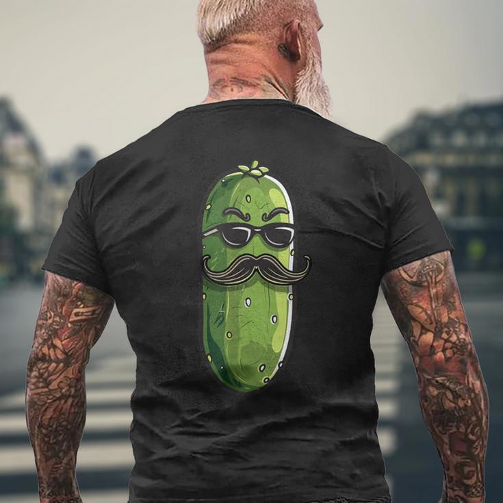 Lustige Gurke Mit Schnurrbart Und Sonnenbrille T-Shirt mit Rückendruck Geschenke für alte Männer