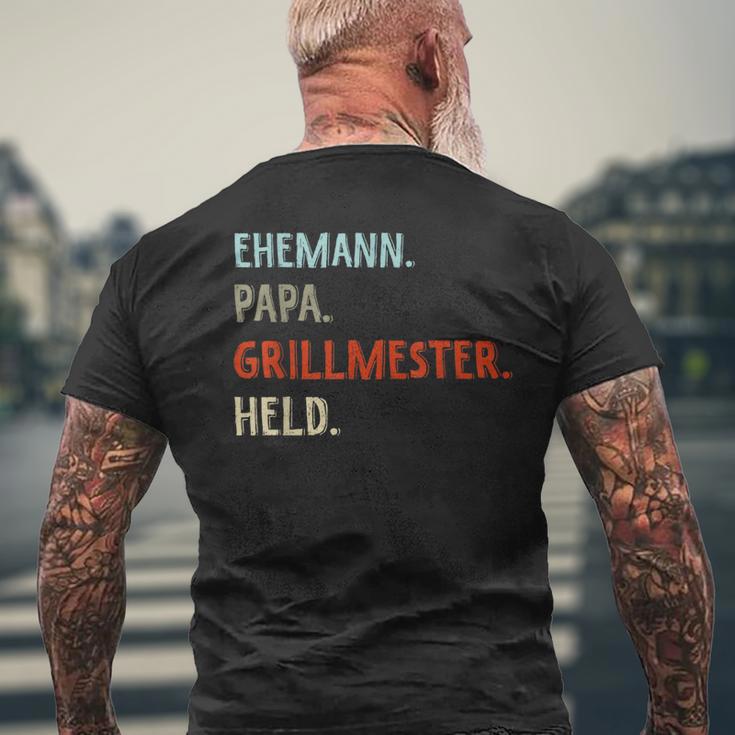 Lustige Idee Zumatertag Ehemann Papa Grillmester Held T-Shirt mit Rückendruck Geschenke für alte Männer