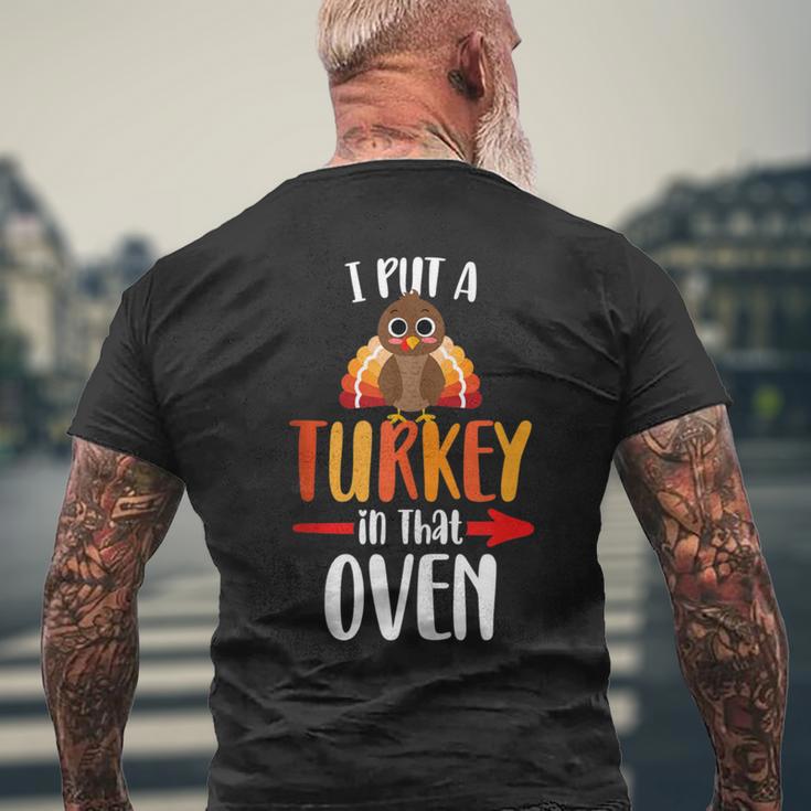 Lustige Türkei Papa Thanksgiving Schwangerschaft Ankündigung T-Shirt mit Rückendruck Geschenke für alte Männer