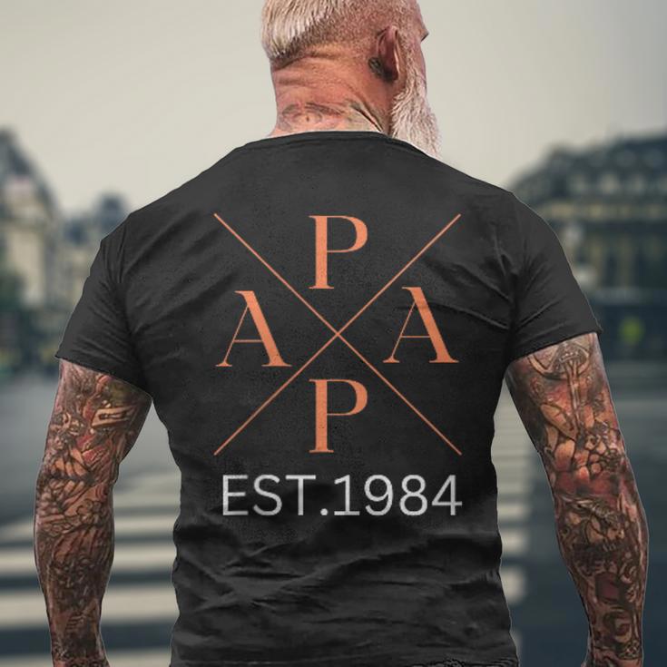 Lustiger Papa Est 1984 Papa Seit 1984 Papa 1984 T-Shirt mit Rückendruck Geschenke für alte Männer