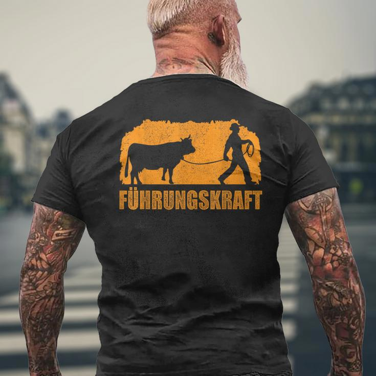 Lustiges Bauern-Kurzärmliges Herren-T-Kurzärmliges Herren-T-Shirt Führungskraft, Bauer und Kuh Motiv Geschenke für alte Männer