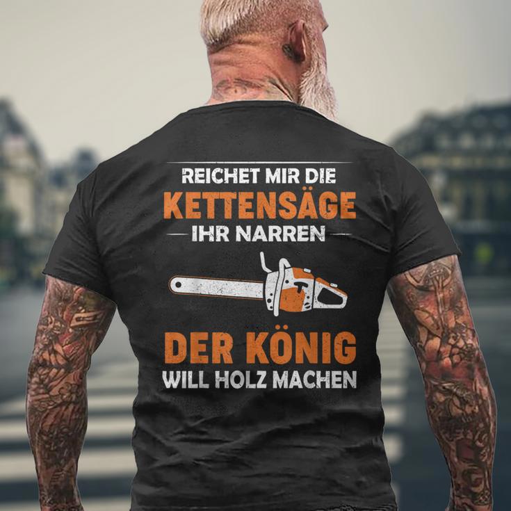 Lustiges Kettensägen-Holzfäller Kurzärmliges Herren-T-Kurzärmliges Herren-T-Shirt König des Holzmachens Geschenke für alte Männer