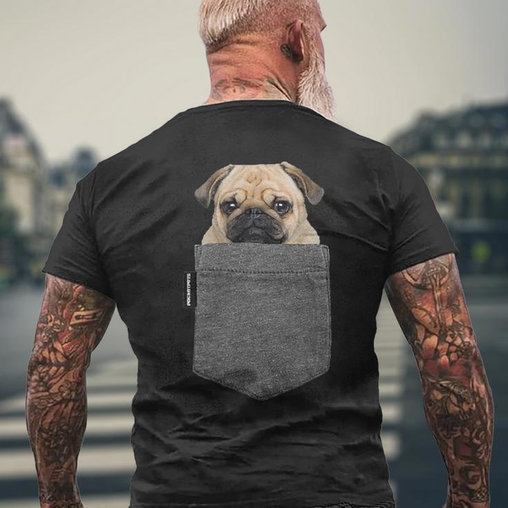 Lustiges Mops-Gesicht Herren Kurzärmliges Herren-T-Kurzärmliges Herren-T-Shirt mit Brusttaschen-Print, Witziges Hundemotiv Geschenke für alte Männer
