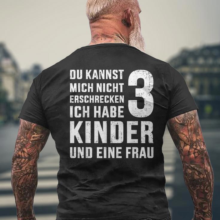 Lustiges Nicht Erschrecken Papa 3 Kinder Dreifacheratertag T-Shirt mit Rückendruck Geschenke für alte Männer