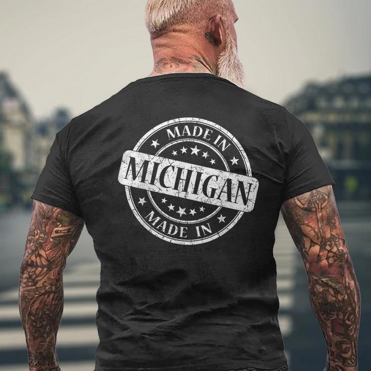 Made In Michigan For Mitten State Residents Men's T-shirt Back Print Gifts for Old Men