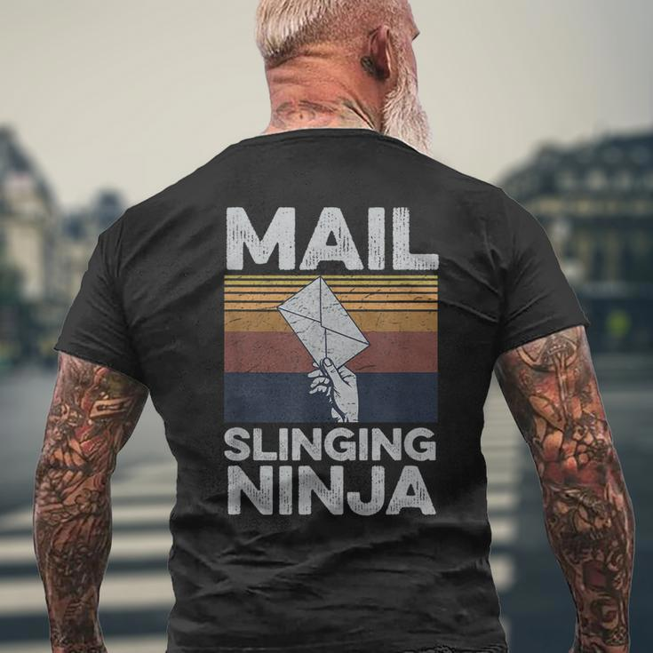 Mail Slinging Ninja For A Rural Carrier Mens Back Print T-shirt Gifts for Old Men